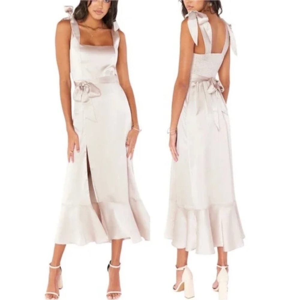 Show Me Your Mumu | Claire Midi Dress Luxe Satin Size Medium NWT